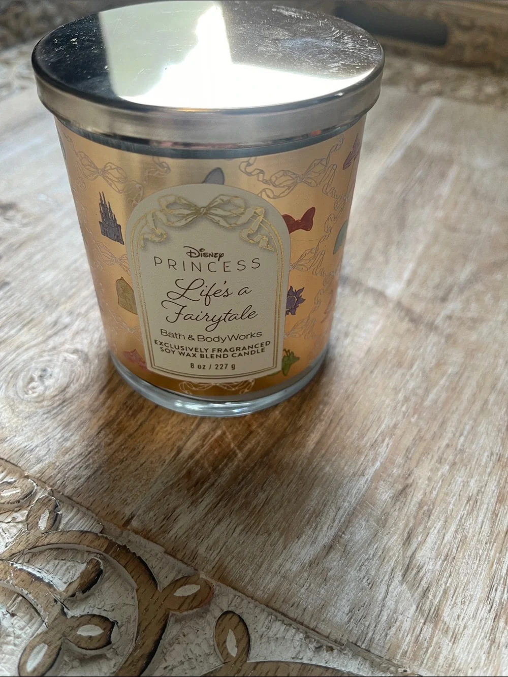 Bath & Body Works Disney Princess Single Wick Candle - Pink & Gold Accents